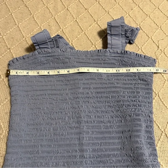 Forever 21 Blue smocked mini dress size Large women’s thick shoulder straps - Picture 4 of 7